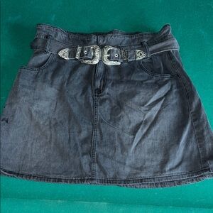 NWT Arula Denim Belt Buckle Skirt